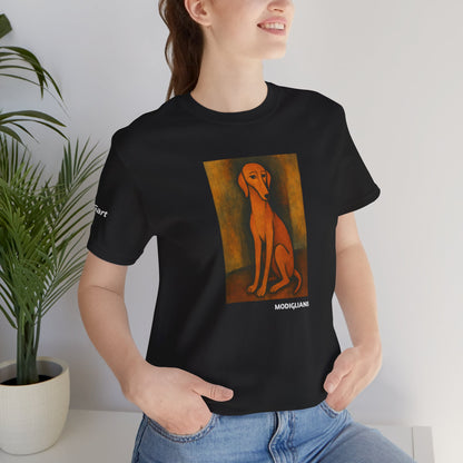 DOGART Unisex Jersey DOG T-Shirt - MODIGLIANI - Iconic Painting Reimagined with Dogs