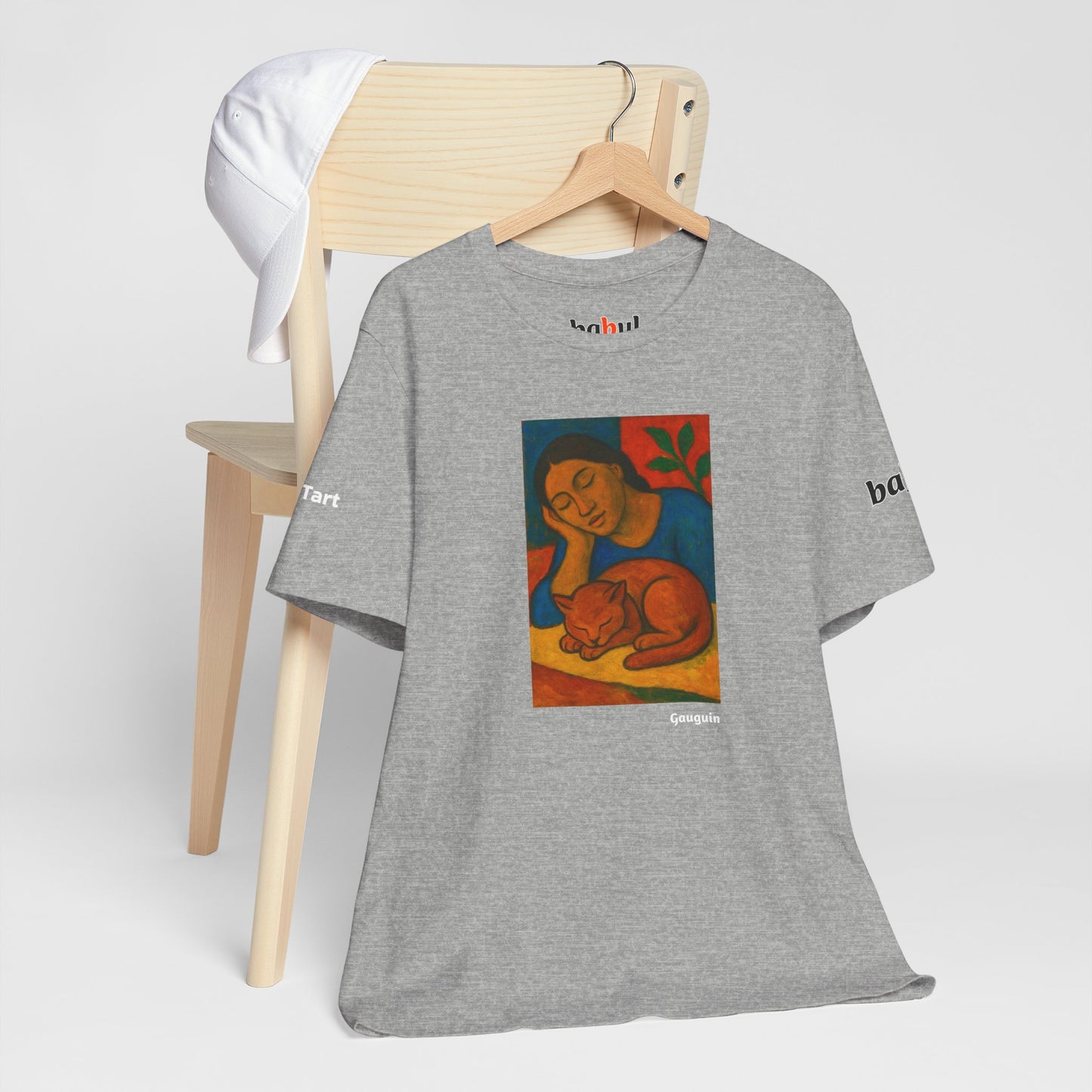 CATART Unisex Jersey Cat T-Shirt - GAUGUIN - Iconic Painting Reimagined with Cats
