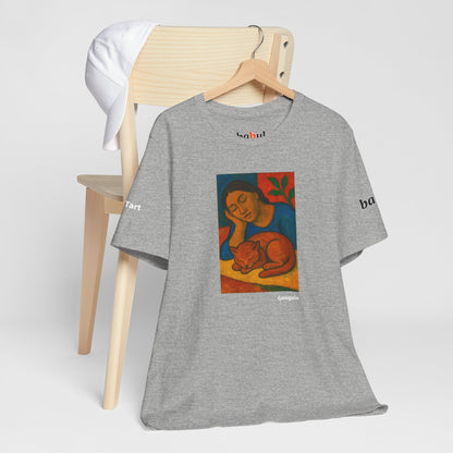 CATART Unisex Jersey Cat T-Shirt - GAUGUIN - Iconic Painting Reimagined with Cats