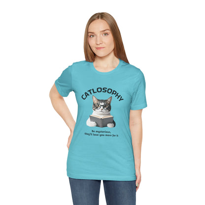 Catlosophy Unisex Jersey Short Sleeve Tee –  "Be mysterious" Design