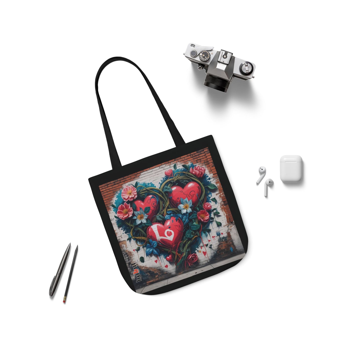Artistic Surge - Eco-Friendly Canvas Tote Bag - LOVE HEARTS