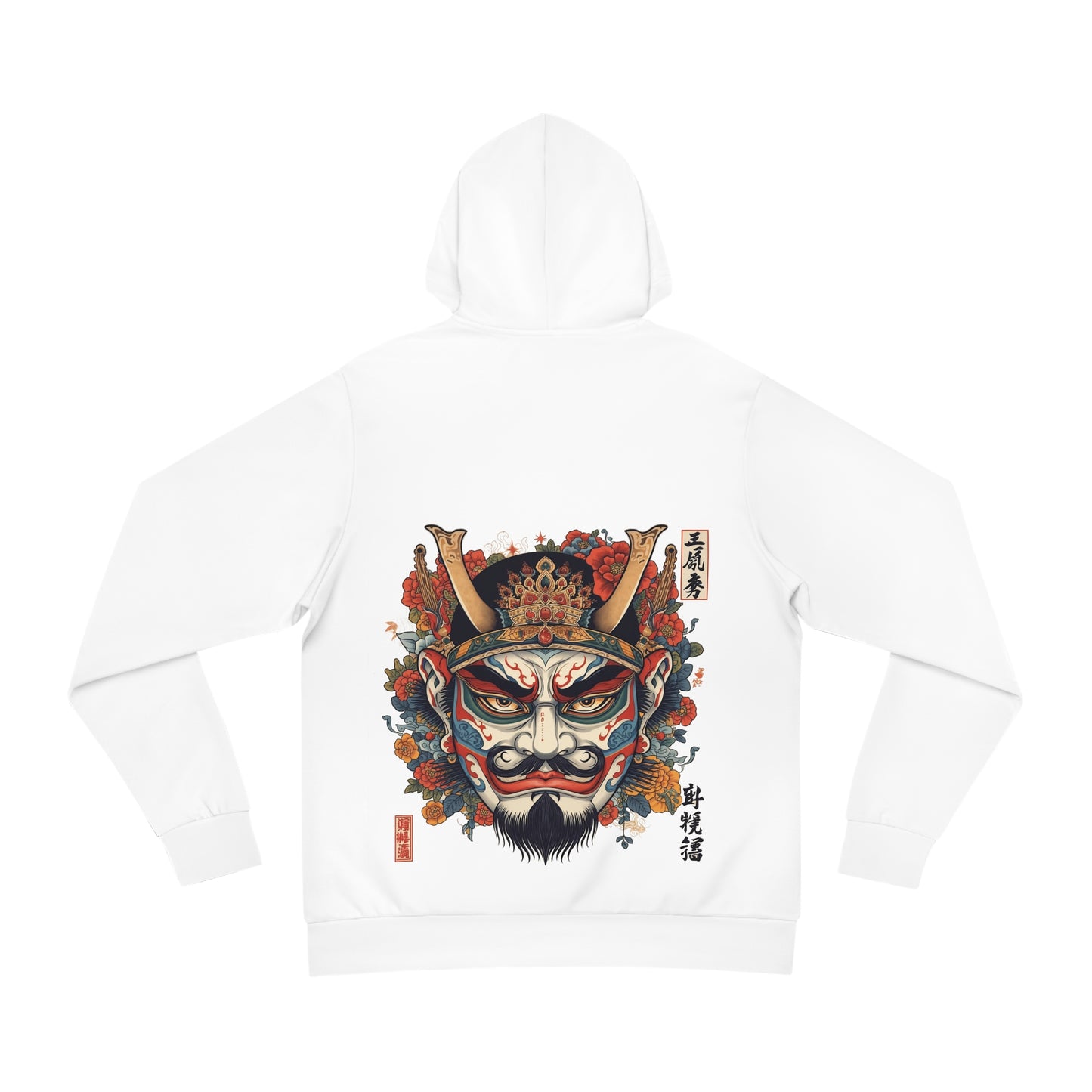 Bold Oni Mask Hoodie - Japanese Irezumi Tattoo Art Streetwear