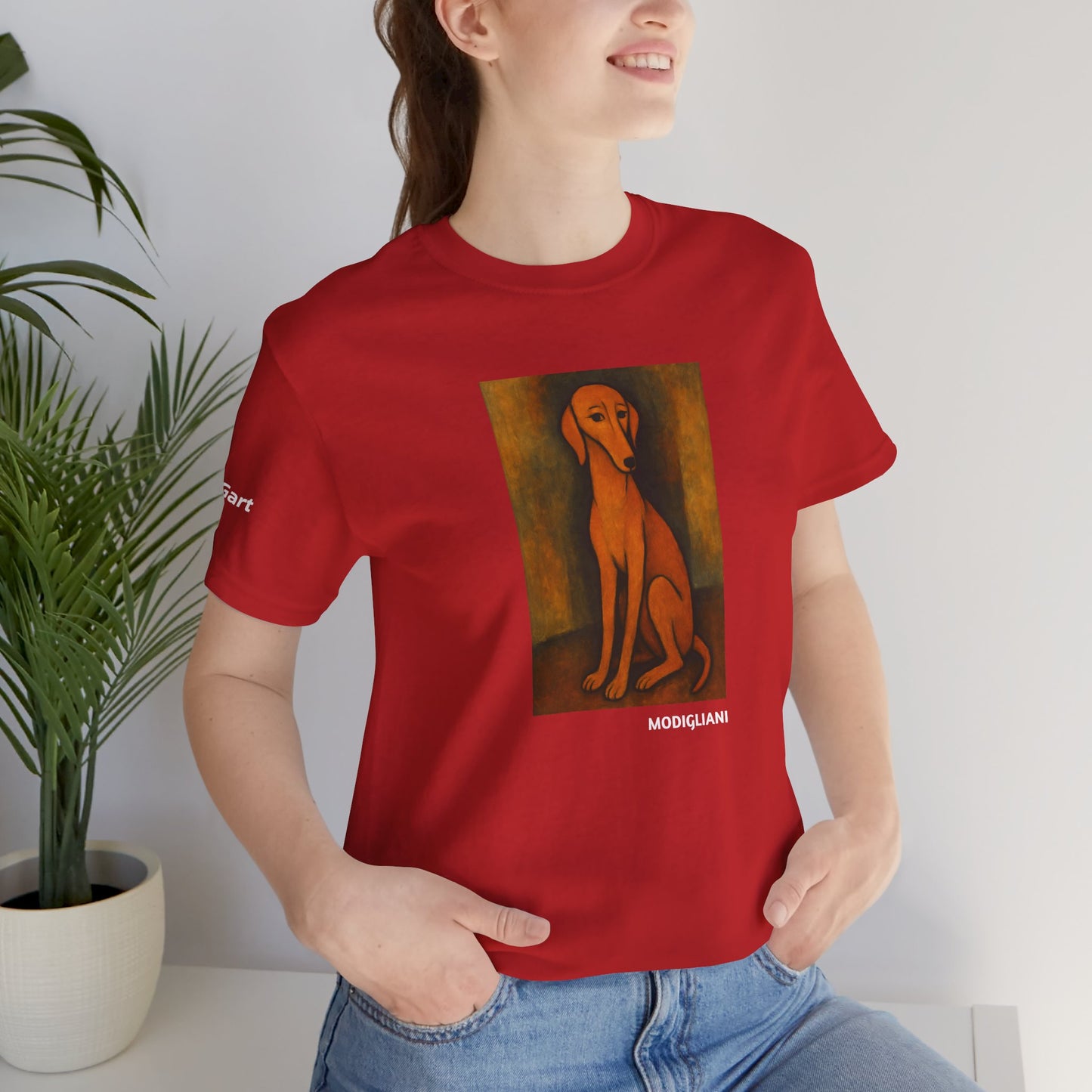 DOGART Unisex Jersey DOG T-Shirt - MODIGLIANI - Iconic Painting Reimagined with Dogs