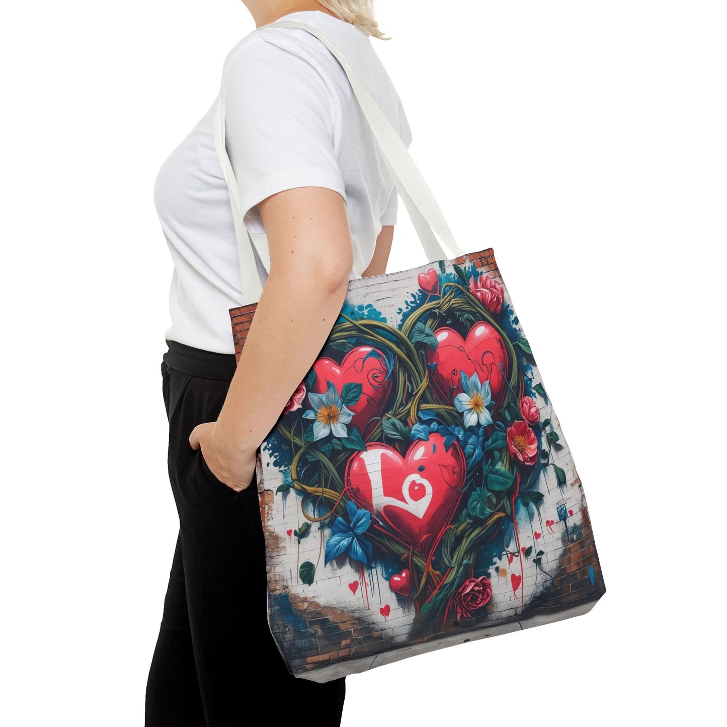 Artistic Surge - Eco-Friendly Canvas Tote Bag - HEARTS OF LOVE