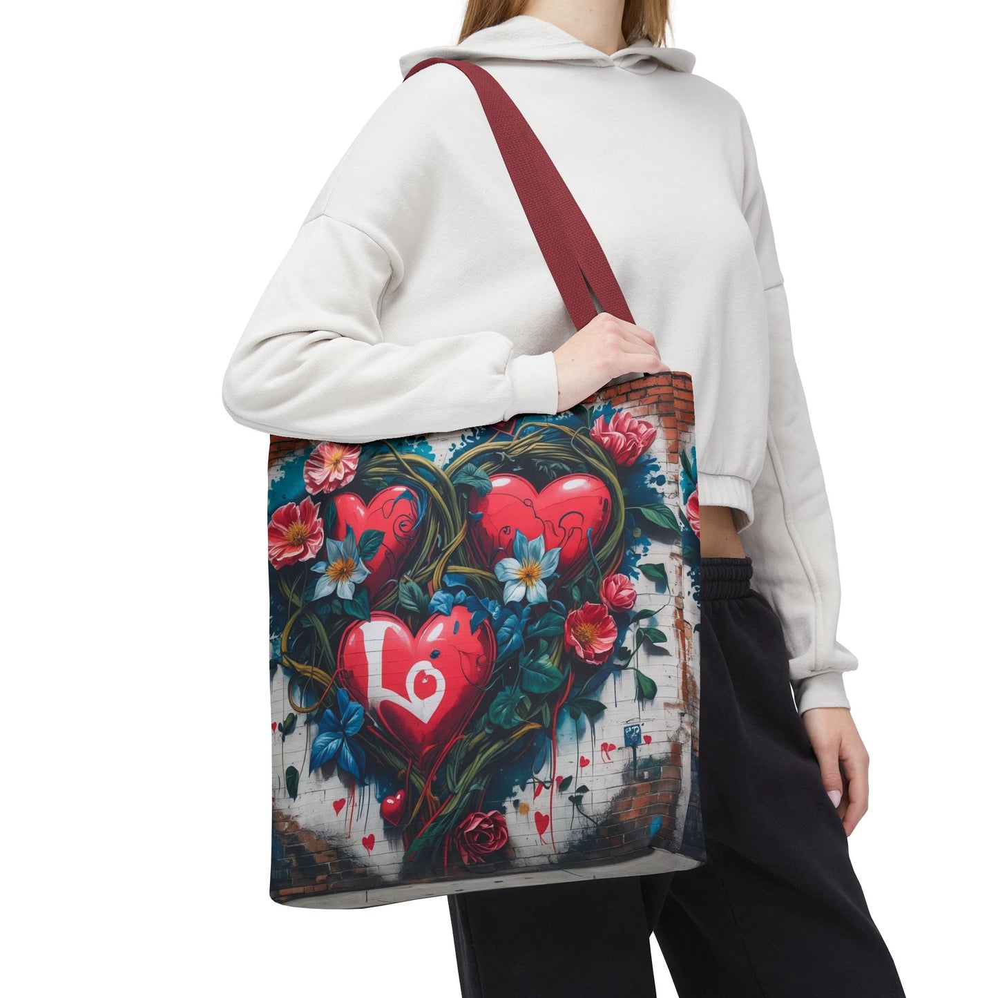 Artistic Surge - Eco-Friendly Canvas Tote Bag - HEARTS OF LOVE