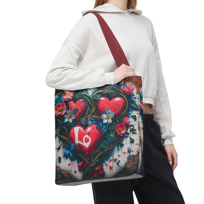 Artistic Surge - Eco-Friendly Canvas Tote Bag - HEARTS OF LOVE