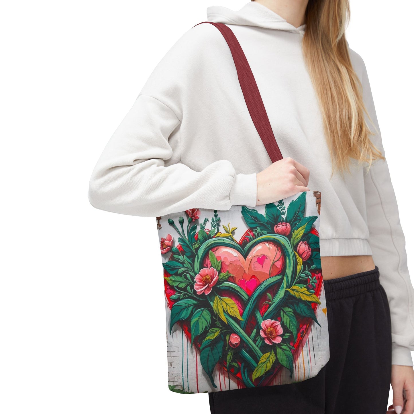 Artistic Surge - Eco-Friendly Canvas Tote Bag - HEARTS OF LOVE