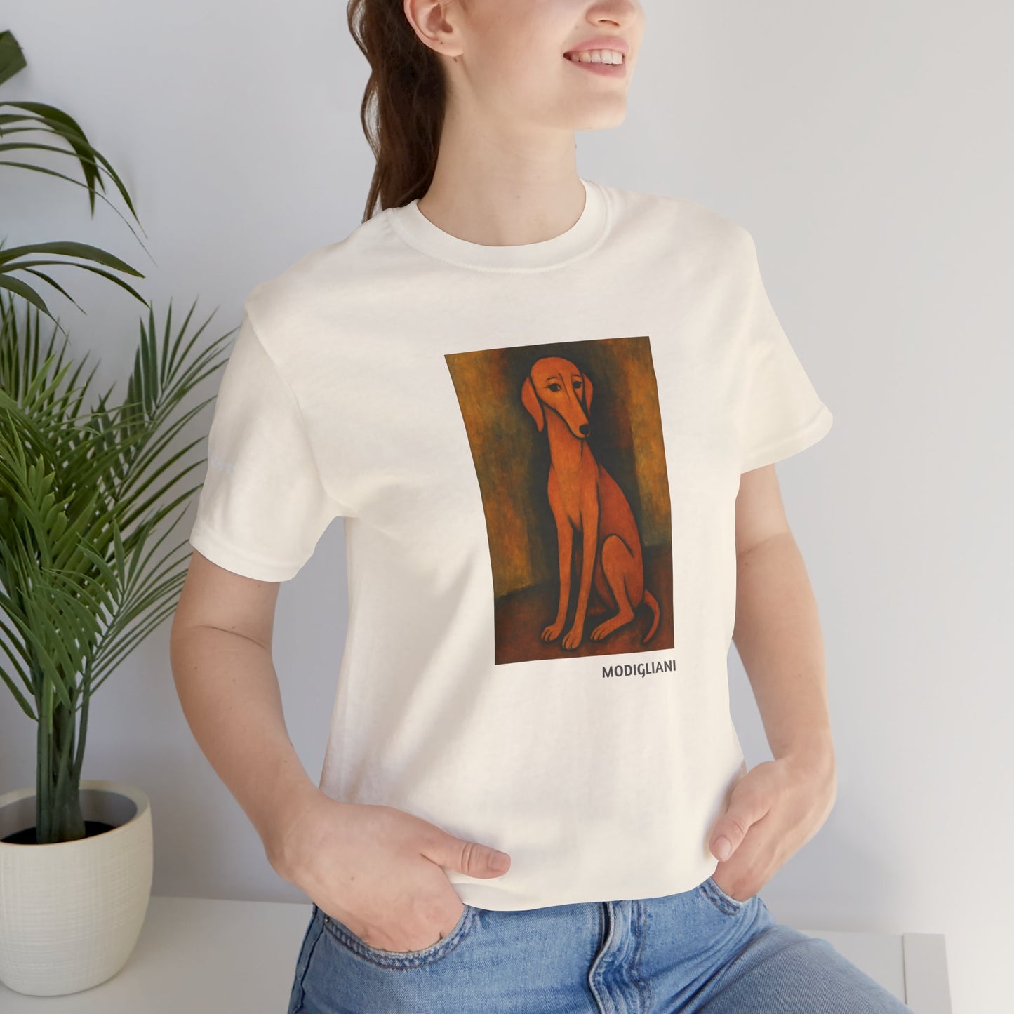 DOGART Unisex Jersey DOG T-Shirt - MODIGLIANI - Iconic Painting Reimagined with Dogs