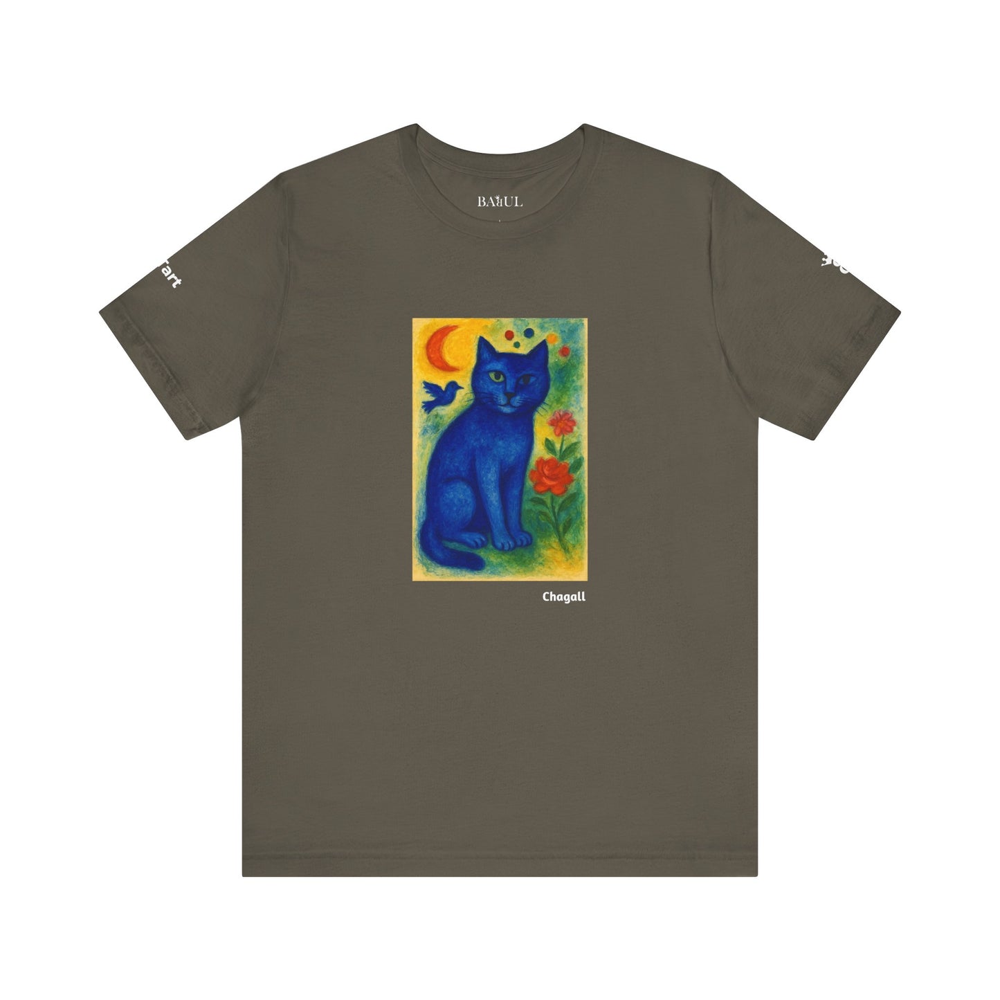 CATART Unisex Jersey Cat T-Shirt - MARC CHAGALL - Iconic Painting Reimagined with Cats