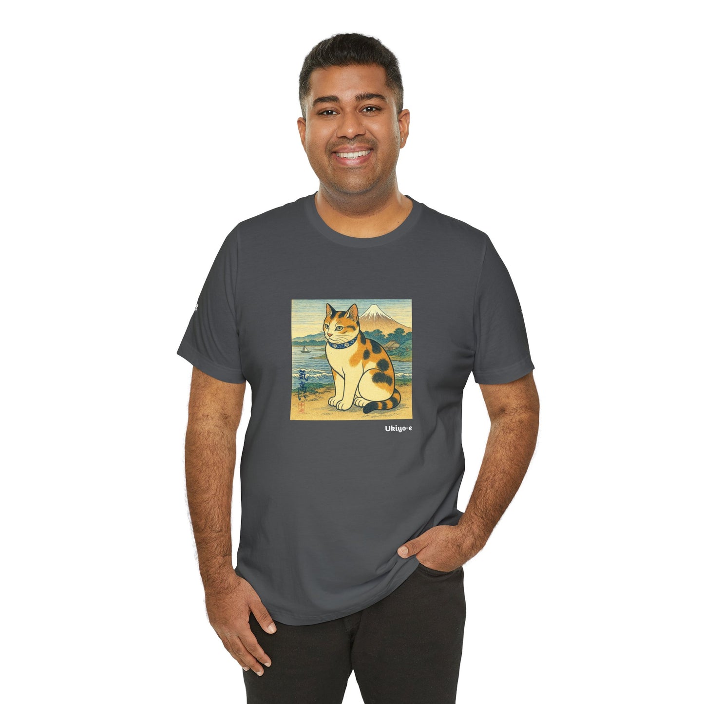 CATART Unisex Jersey Cat T-Shirt - UKIYO-E Japanese art Style - Iconic Painting Reimagined with Cats