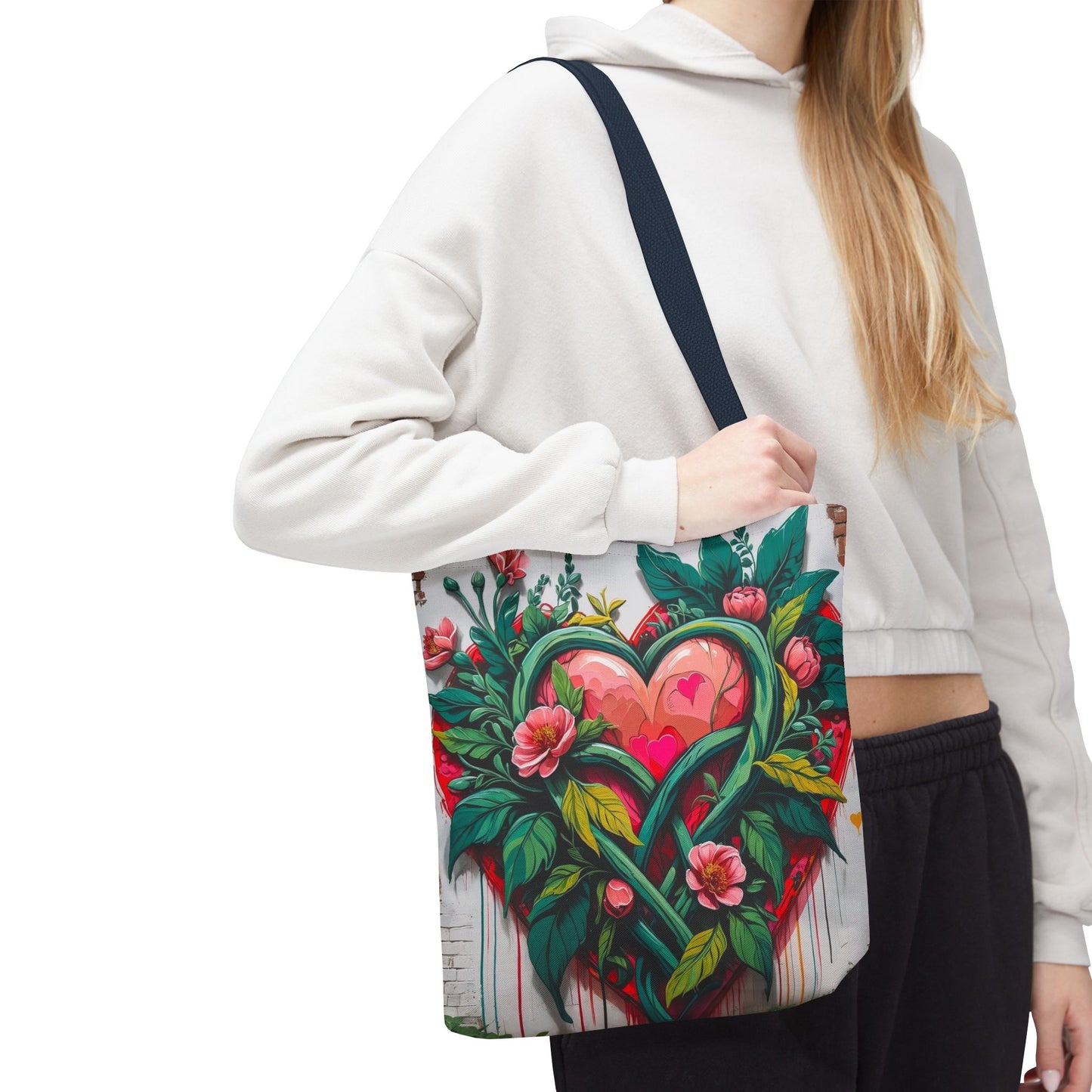 Artistic Surge - Eco-Friendly Canvas Tote Bag - HEARTS OF LOVE