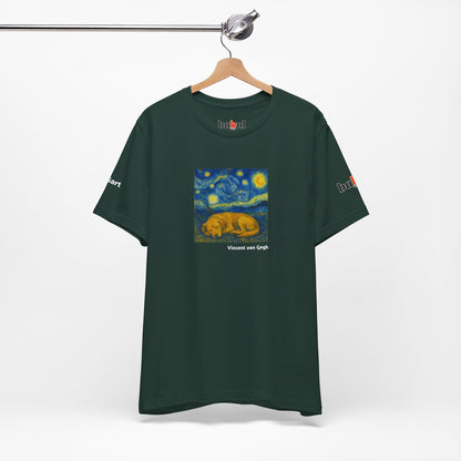 DOGART Unisex Jersey Dog T-Shirt - VAN GOGH - Iconic Painting Reimagined with Dogs