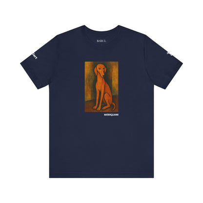 DOGART Unisex Jersey DOG T-Shirt - MODIGLIANI - Iconic Painting Reimagined with Dogs