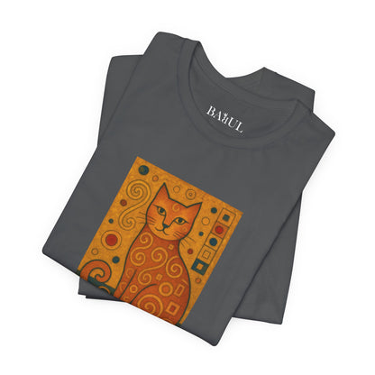 CATART Unisex Jersey Cat T-Shirt - KLIMT - Iconic Painting Reimagined with Cats