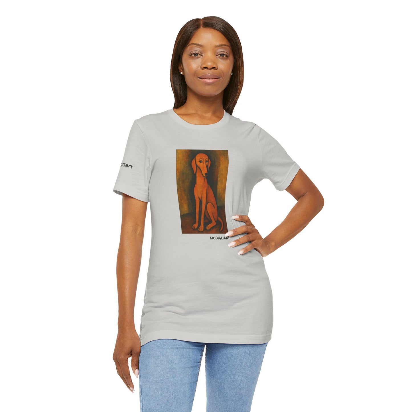DOGART Unisex Jersey DOG T-Shirt - MODIGLIANI - Iconic Painting Reimagined with Dogs