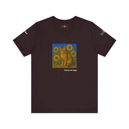 CATART Unisex Jersey Cat T-Shirt - Vincent van Gogh - Iconic Painting Reimagined with Cats