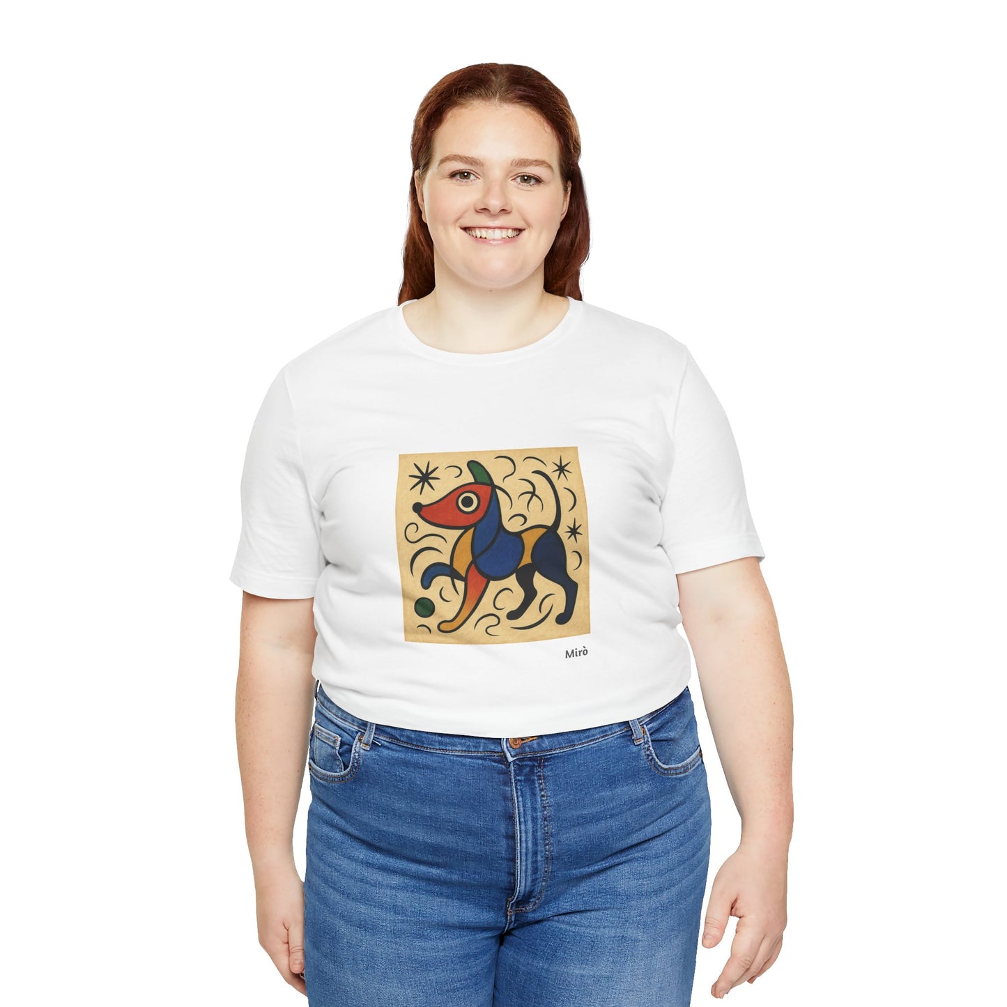DOGART Unisex Jersey Dog T-Shirt - MIRO - Iconic Painting Reimagined with Dogs