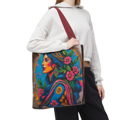 Artistic Surge - Eco-Friendly Canvas Tote Bag - FLOWERING WOMAN