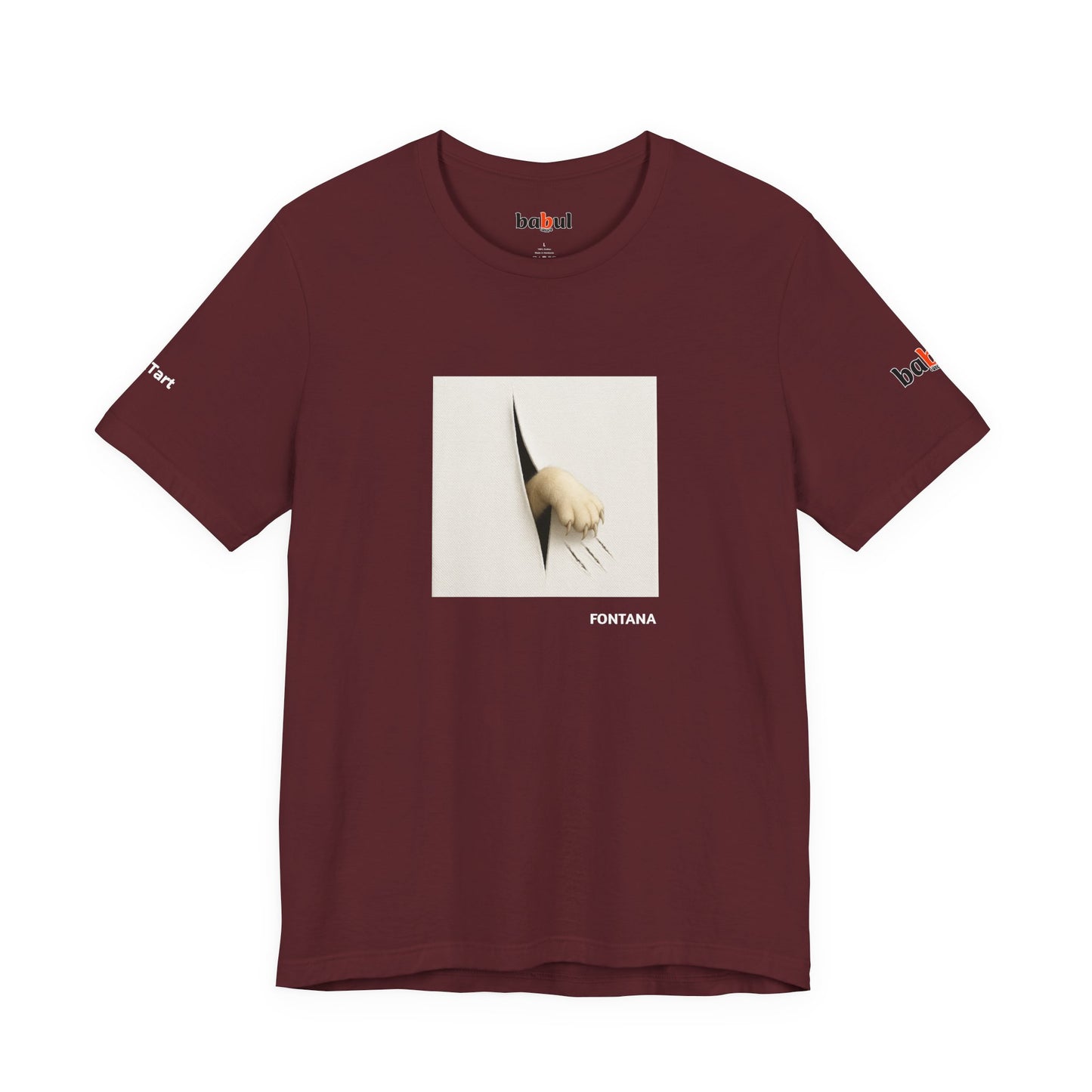 CATART Unisex Jersey Cat T-Shirt - FONTANA - Iconic Painting Reimagined with Cats