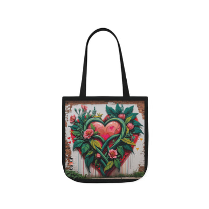 Artistic Surge - Eco-Friendly Canvas Tote Bag - FLOWERED HEARTS