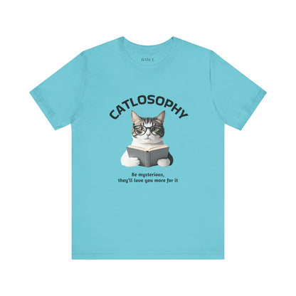 Catlosophy Unisex Jersey Short Sleeve Tee –  "Be mysterious" Design