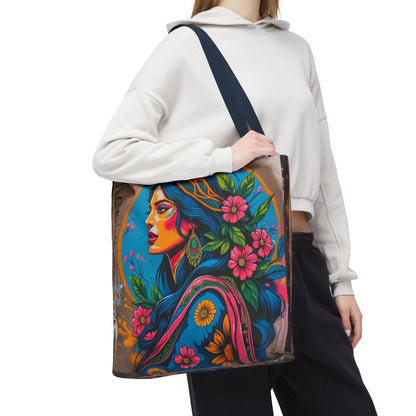Artistic Surge - Eco-Friendly Canvas Tote Bag - FLOWERING WOMAN