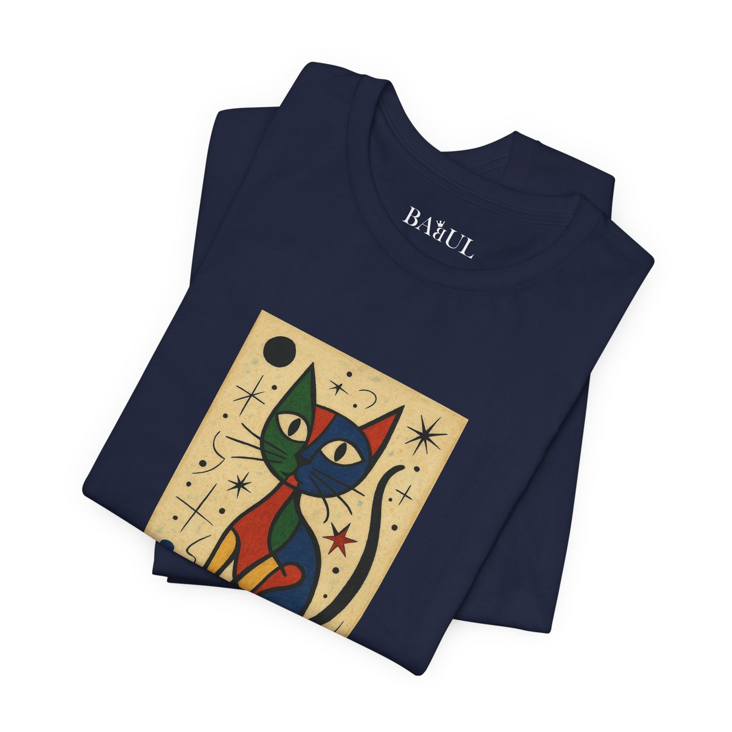 CATART Unisex Jersey Cat T-Shirt - MIRO - Iconic Painting Reimagined with Cats