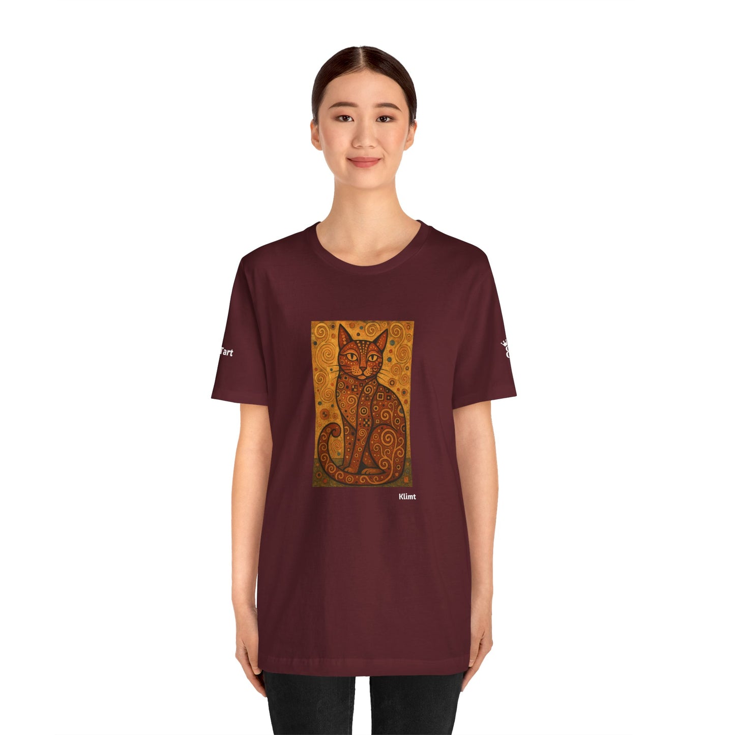 CATART Unisex Jersey Cat T-Shirt - KLIMT - Iconic Painting Reimagined with Cats