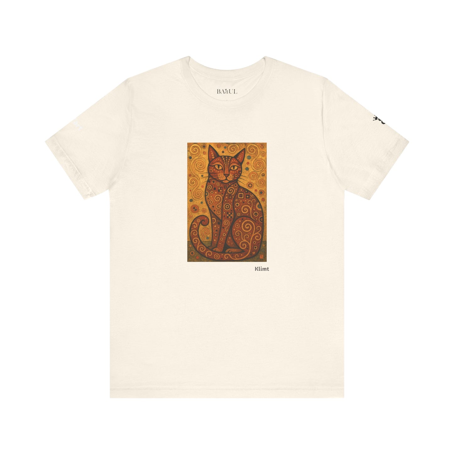 CATART Unisex Jersey Cat T-Shirt - KLIMT - Iconic Painting Reimagined with Cats
