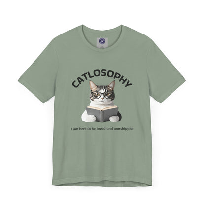 Catlosophy Unisex Jersey Short Sleeve Tee – "I am here to be loved" Design - BABUL T-Shirts