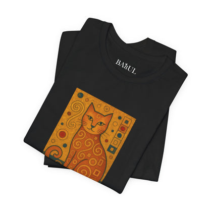 CATART Unisex Jersey Cat T-Shirt - KLIMT - Iconic Painting Reimagined with Cats