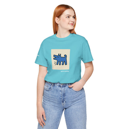 DOGART Unisex Jersey Dog T-Shirt - KEITH HARING - Iconic Painting Reimagined with Dogs