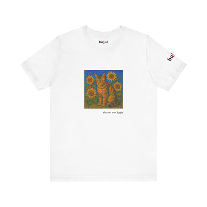 CATART Unisex Jersey Cat T-Shirt - Vincent van Gogh - Iconic Painting Reimagined with Cats