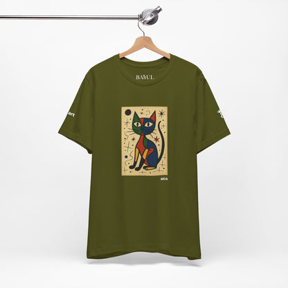 CATART Unisex Jersey Cat T-Shirt - MIRO - Iconic Painting Reimagined with Cats
