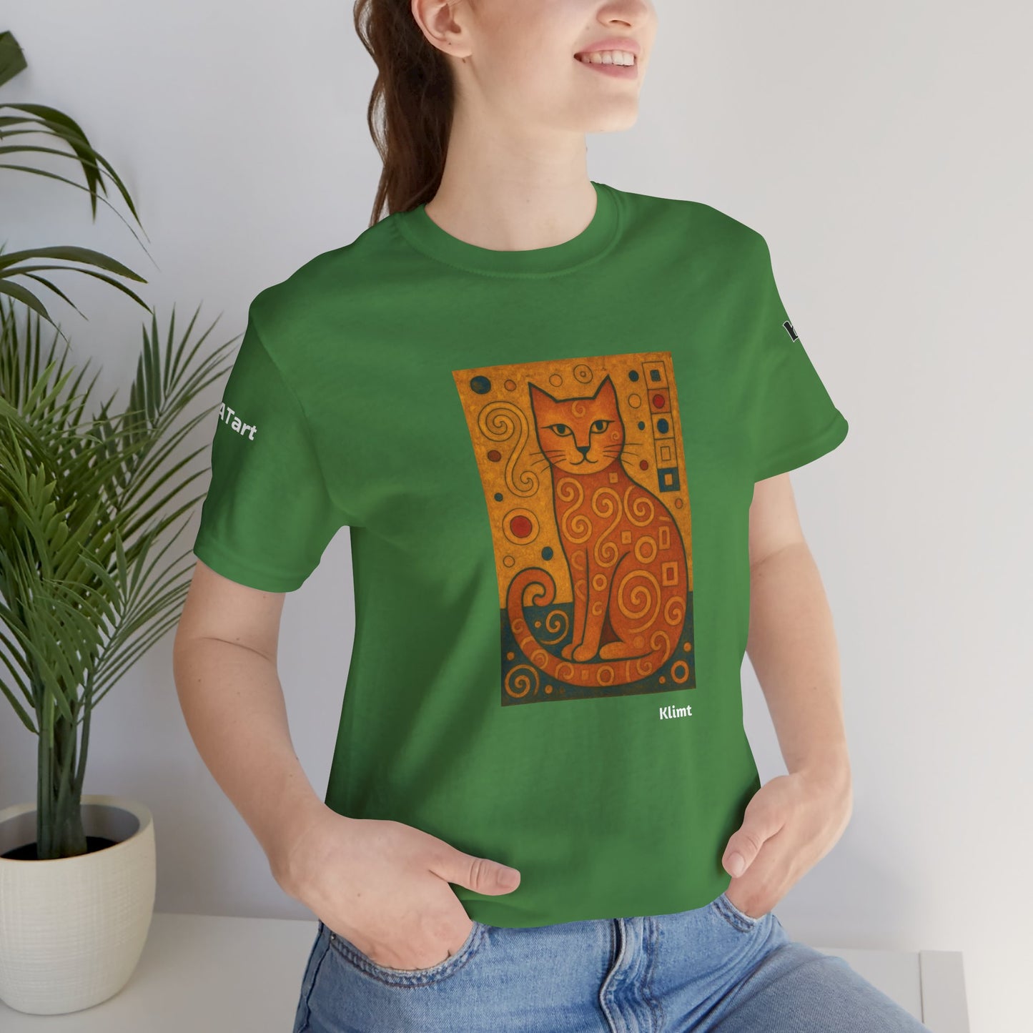 CATART Unisex Jersey Cat T-Shirt - KLIMT - Iconic Painting Reimagined with Cats