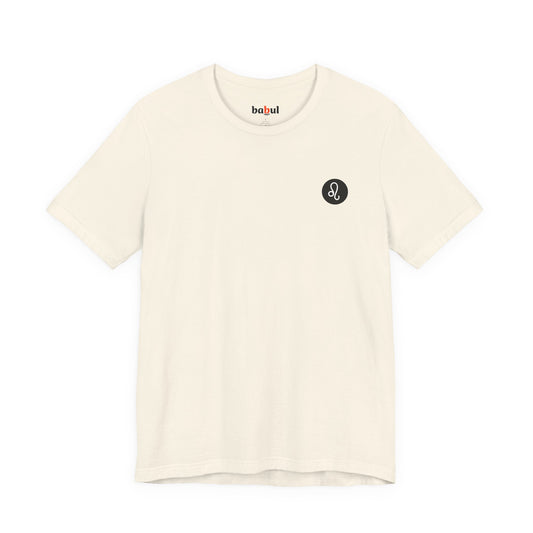Leo - Gothic Zodiac, Red Graphic on the back T-Shirt. Zodiac in the Shadows