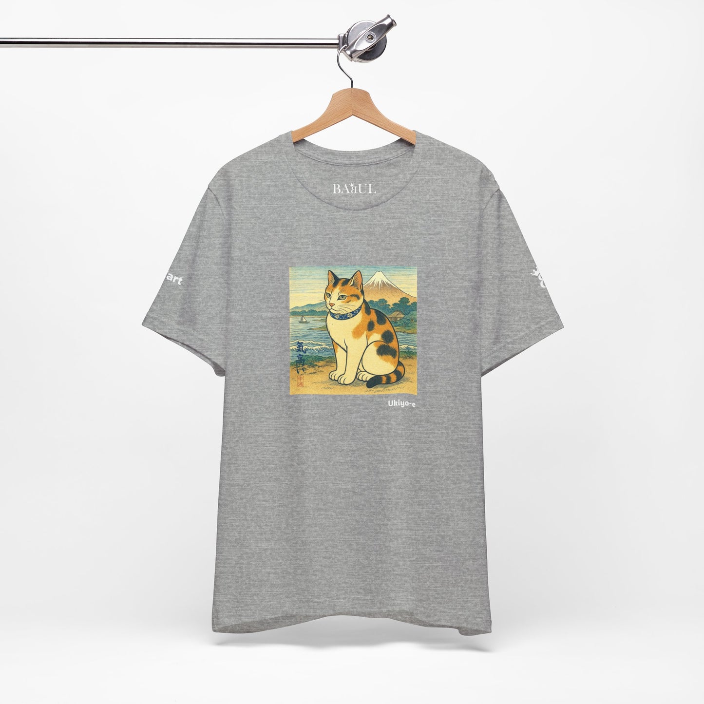 CATART Unisex Jersey Cat T-Shirt - UKIYO-E Japanese art Style - Iconic Painting Reimagined with Cats