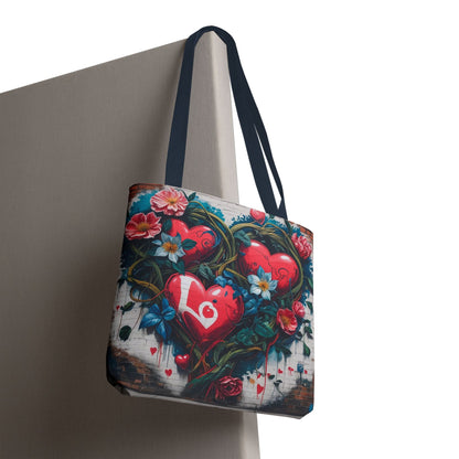 Artistic Surge - Eco-Friendly Canvas Tote Bag - HEARTS OF LOVE