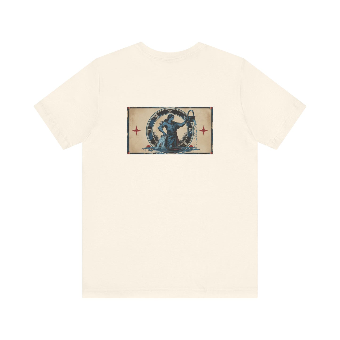Aquarius - Gothic Zodiac T-Shirt. Blu graphic on the back.  Zodiac in the Shadows