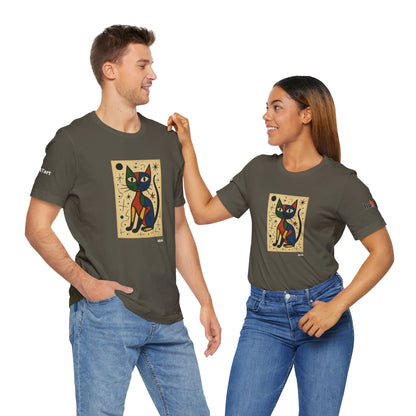 CATART Unisex Jersey Cat T-Shirt - MIRO - Iconic Painting Reimagined with Cats