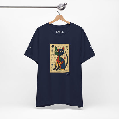 CATART Unisex Jersey Cat T-Shirt - MIRO - Iconic Painting Reimagined with Cats