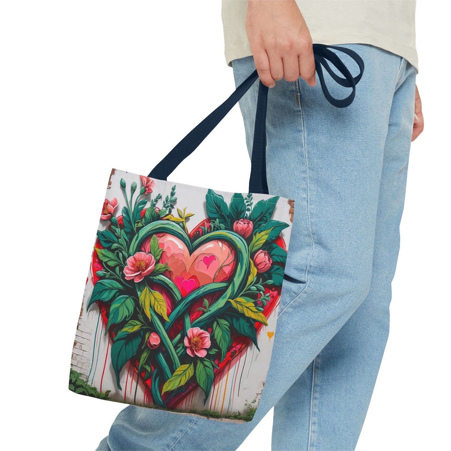 Artistic Surge - Eco-Friendly Canvas Tote Bag - HEARTS OF LOVE