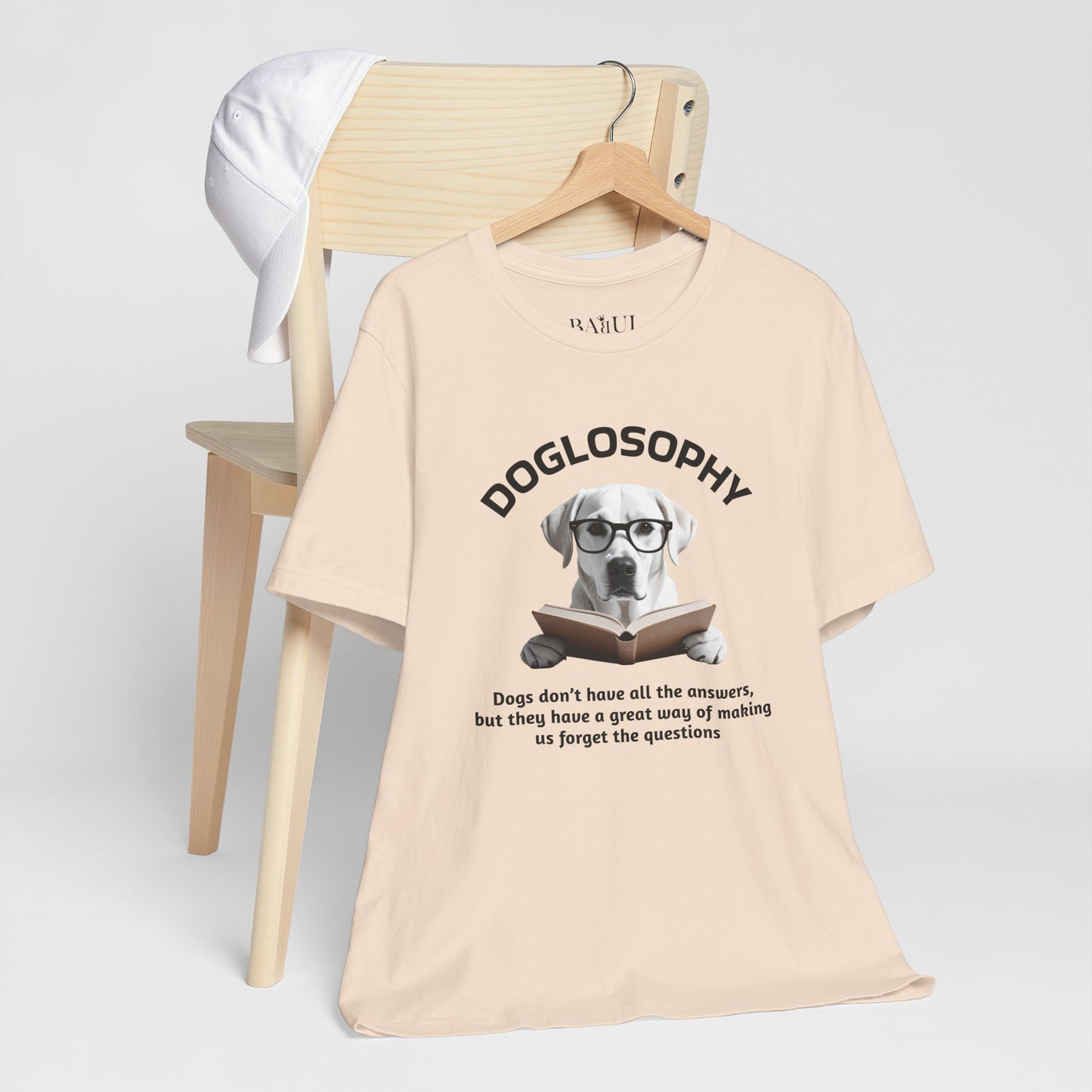Doglosophy Unisex Jersey Short Sleeve Tee –  "Dogs don't have all the answers" Design
