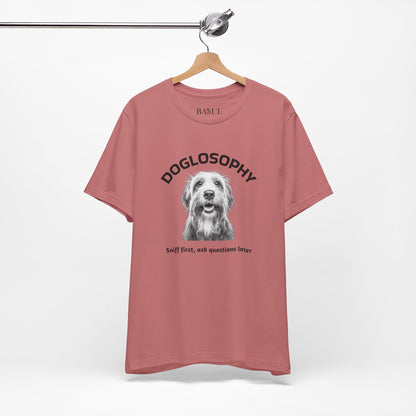Doglosophy Unisex Jersey Short Sleeve Tee –  "Sniff first, ask questions later" Design