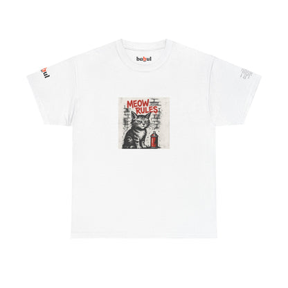 Rebel Graphic Tee - Unisex Heavy Cotton T-Shirt for the Wild at Heart. Rebel Tees, Born to Be Worn - MEOW RULES