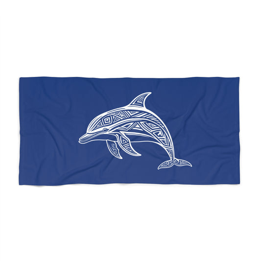 Tribal Waves Beach Towel - DOLPHIN