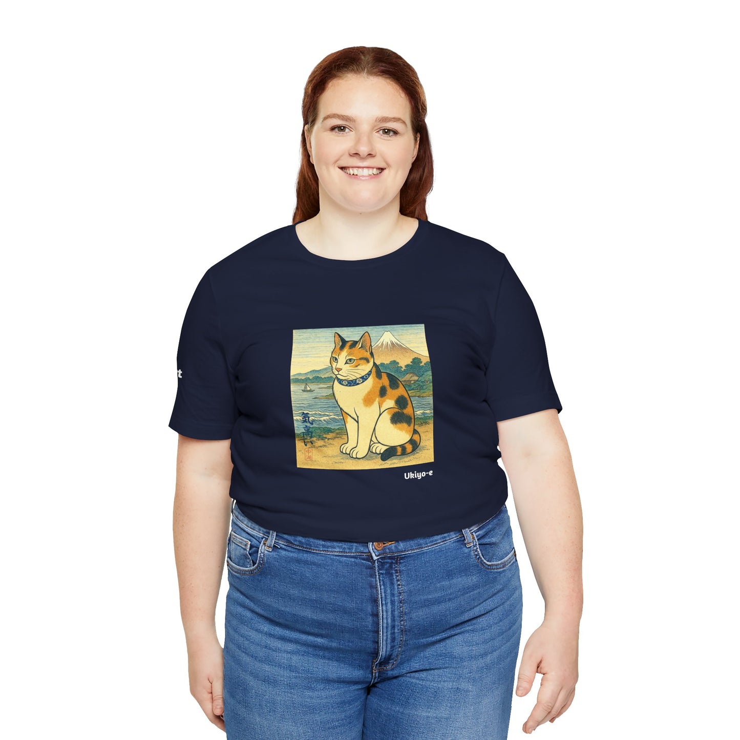 CATART Unisex Jersey Cat T-Shirt - UKIYO-E Japanese art Style - Iconic Painting Reimagined with Cats