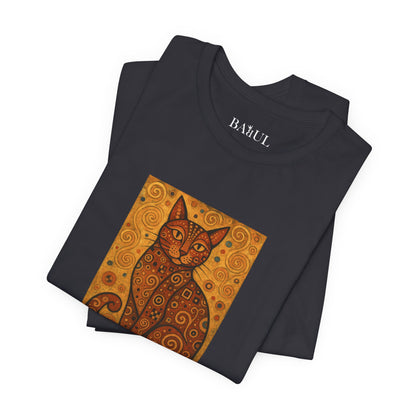 CATART Unisex Jersey Cat T-Shirt - KLIMT - Iconic Painting Reimagined with Cats