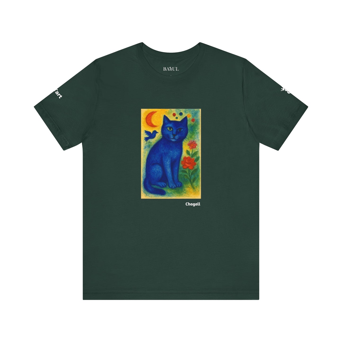 CATART Unisex Jersey Cat T-Shirt - MARC CHAGALL - Iconic Painting Reimagined with Cats