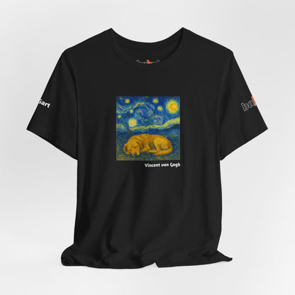 DOGART Unisex Jersey Dog T-Shirt - VAN GOGH - Iconic Painting Reimagined with Dogs